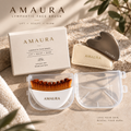 AMAURA Sculpt & Glow Duo – Cooling Stainless Steel Gua Sha + Ultra-Soft Lymphatic Contour Face Brush, De-Puffing Facial Massage Set for Face, Jawline & Neck