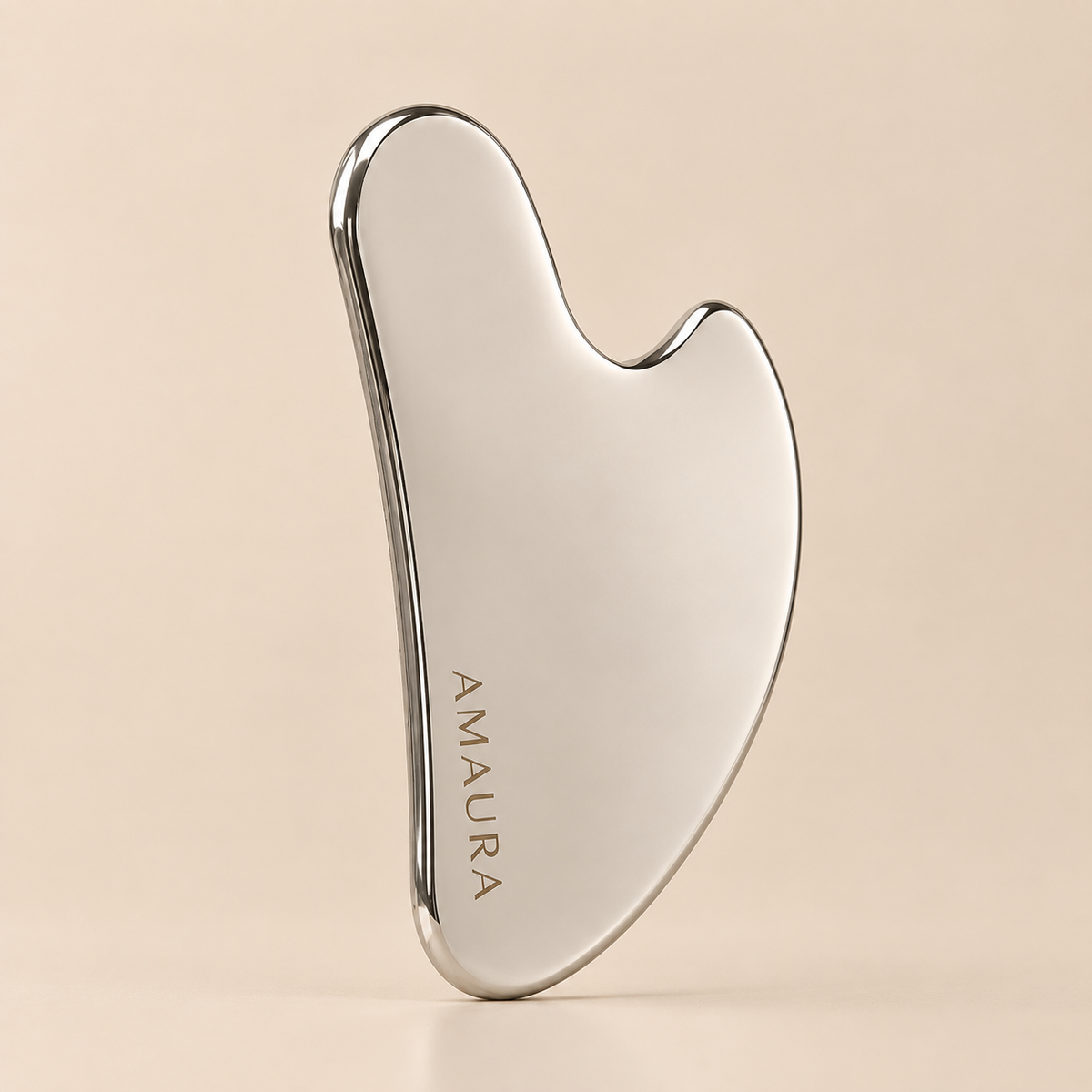 AMAURA Premium Stainless Steel Gua Sha – Lymphatic Drainage Support, Boosts Circulation & Stimulates Pressure Points, Cooling Facial Massage Tool for Face & Neck